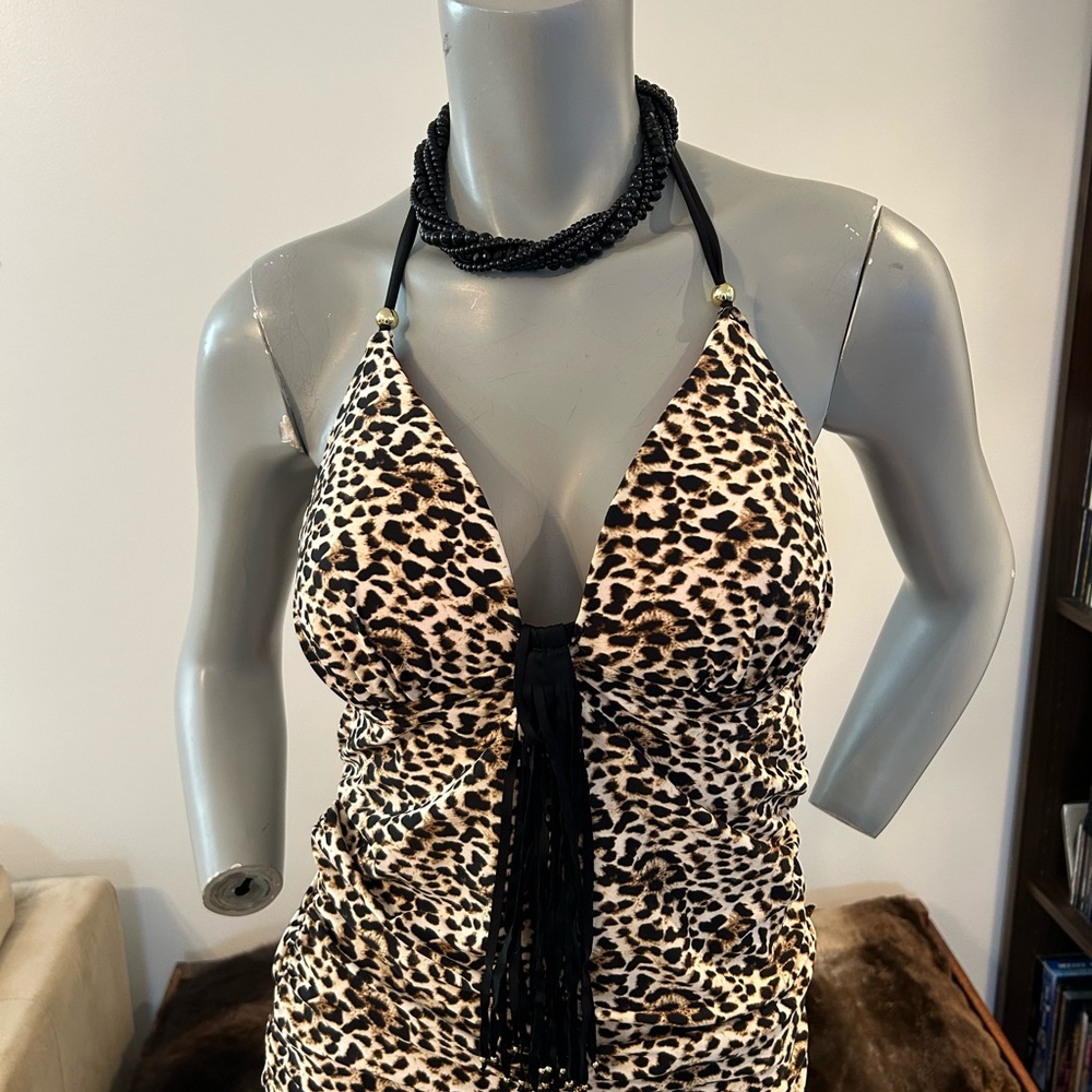 La Vie En Rose Brown and Black One Piece Tankini❤️S